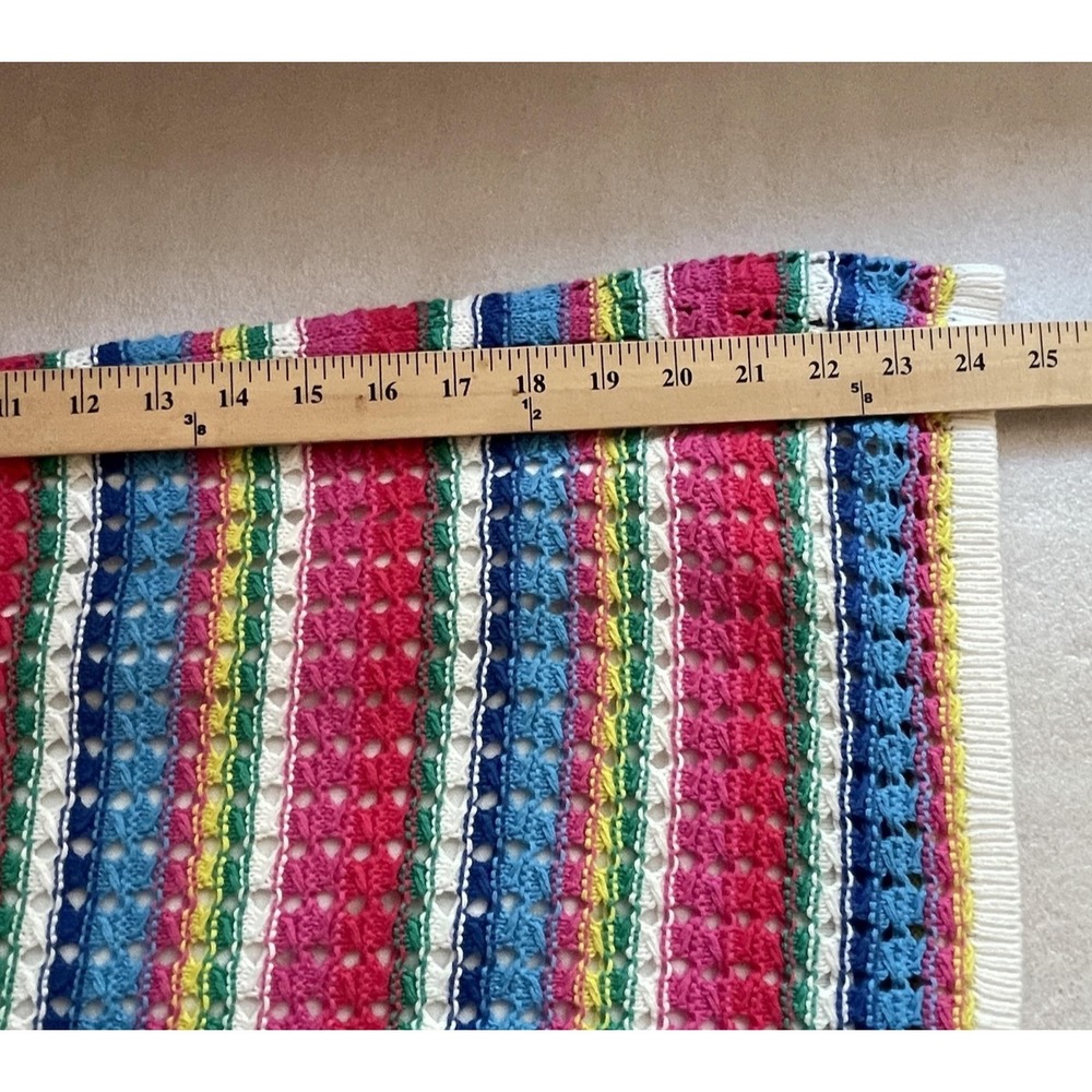 Gap Kids Rainbow Striped Crochet Dress Girls XL 12-13 Years  Multicolor Knit - Picture 7 of 9